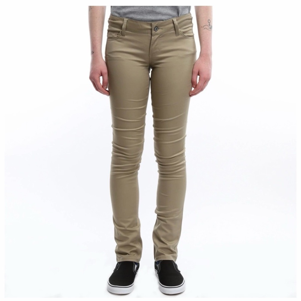 NWT DICKIES WOMENS 5-POCKET CLASSIC SKINNY PANT KHAKI Size 0.